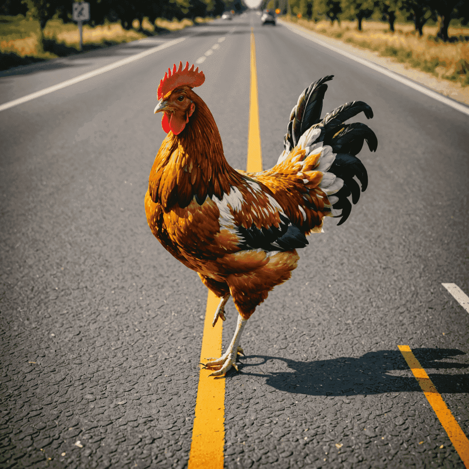 Logo Chicken Road - stylizované kuře přecházející silnici